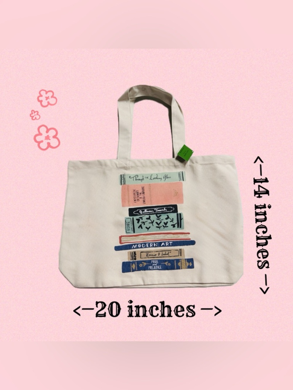 BNWT Kate Spade New York Canvas Stack of Classics Large Tote Book Bag